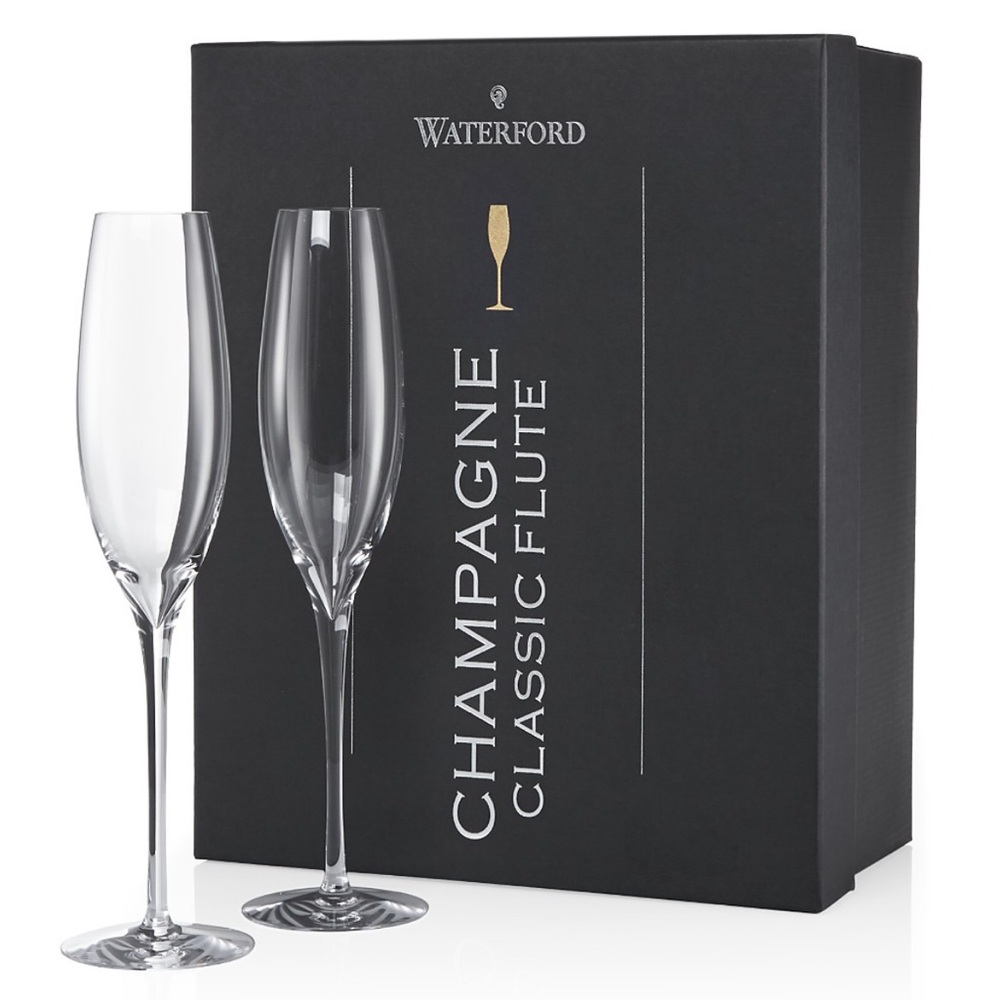 LIKE NEW in box Waterford Crystal Elegance Champagne Classic Flute, pair